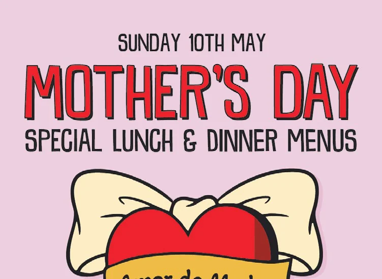 Pink Mother's Day special lunch and dinner menus poster